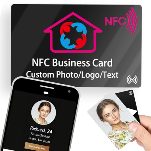 Individuelle digitale NFC-Visitenkarte, personalisierte elektronische Visitenkarten mit QR-Code-Foto-Logo