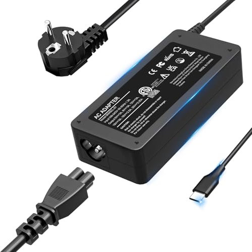 Chargeur USB C 45W pour HP Chromebook X360 14 14-ca051wm,14-ca052wm,14-ca091wm,ca061dx,14-ca0061dx,14-ca060nr,ca020nr,ca043cl Adaptateur Ordinateur Portable Type-C avec Câble d'alimentation