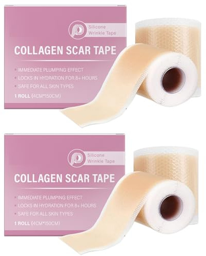 Silikon Narbenblätter, Silicone Scar Tape, 4 X 150 Cm Silikon-Narbenpflaster Mit Kollagen, Medizinische Folien für C Sektion, Operationen, Verbrennungen, Akne Hautfreundlich, Atmungsaktiv (2)
