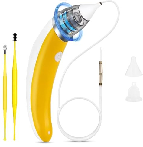 Ohrenschmalz Entferner Vakuum, Sicheres und Weiches 360 Grad Spirale Silikon Ear Cleaning kit , Geeignet für Kinder und Menschen(Gelb-1)