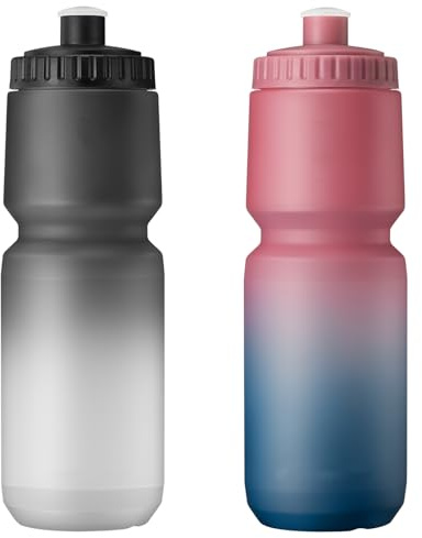 ETDW 2 Pack 32oz Cycling Bottles, 1L Bike Water Bottle with Capacity Scale, BPA-Free, Reusable, Squeeze Sports Bottle Leak Proof for Mountain Bicycle, Camping, Gym, Running