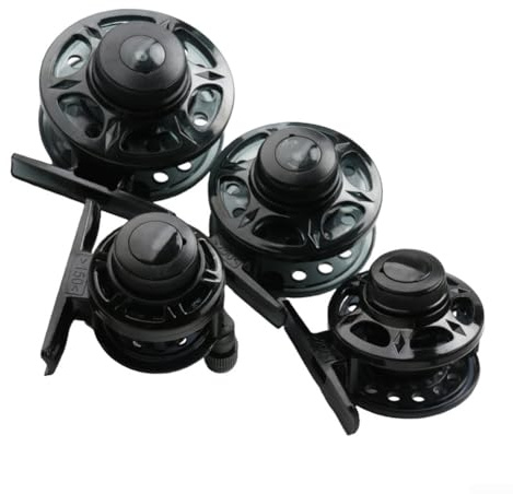 Carrete de pesca con mosca, carrete de arrastre frontal de liberación rápida para conversión de varilla de mano de hielo, diseño de PVC ligero, negro, 40 mm (5000)