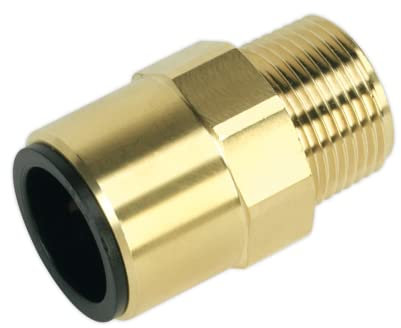 Sealey CAS22BSA 22mm x 3/4BSPT Brass Straight Adaptor