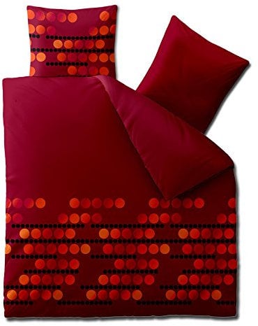 aqua-textil Concept Bettwäsche 200 x 200 cm Mikrofaser Bettbezug Kyra Punkte Rot Orange