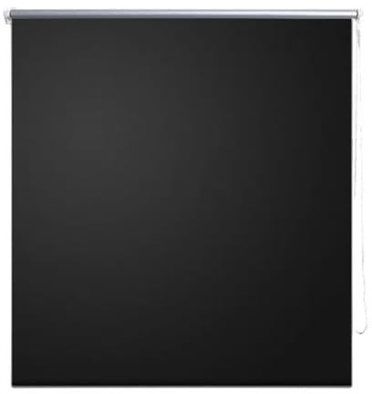 vidaXL Verdunklungsrollo 80x175 cm Schwarz Seitenzug Klemmrollo Klemmfix Rollo