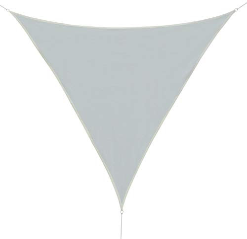 Outsunny Tenda a Vela Triangolare Tessuto Leggero e Resistente ad Acqua Blocca il 90% dei Raggi UV in HDPE (Polietilene ad Alta Densità) Crema 5x5x5m