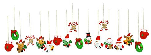 18 Weihnachtsanhänger Weihnachtsmann Schneemann Elch Zuckerstange Baumschmuck Weihnachten Deko Anhänger