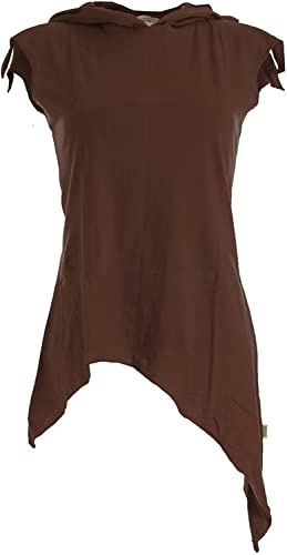 Vishes - Alternative Bekleidung - Zipfelshirt mit Zipfelkapuze aus Baumwolle braun 36