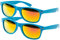 Ciffre 2 er Set EL-Sunprotect® Sonnenbrille Nerdbrille Brille Nerd Feuer Verspiegelt Türkis