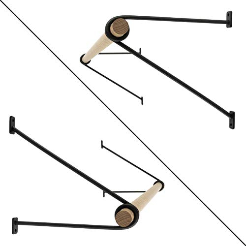 Natural Goods Berlin Hängegarderobe GARD Prenzlberg | Kleiderstangenhalterung für die Wand | 8mm Materialstärke | Garderobenstange | DIY (Schwarz, T26 x B100cm Kleiderstange)