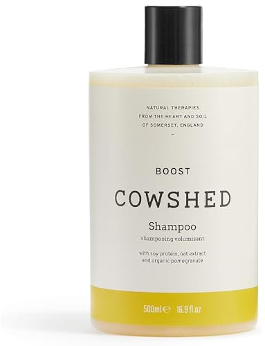 Cowshed Boost Shampoo 500ml | Volumising Shampoo for Fine Hair | Natural, Vegan, & Paraben Free | Cleansing & Detangling with Wheat Protein, Oat Extract, and Lemon