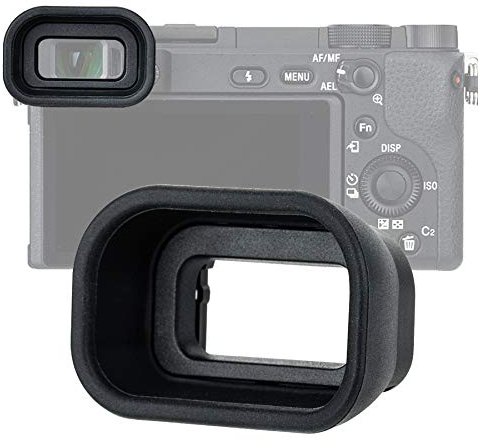 JJC KIWIFOTOS Ergonomische Lange Kamera Augenmuschel für Sony Alpha a6600 a6500 a6400 Augenstück Sucher ersetzt EP17 weiches Silikon