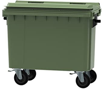 Office Needs Direct Green Wheelie Polyethylene Bin 500 Litre Wheeled Recycling Waste Bin