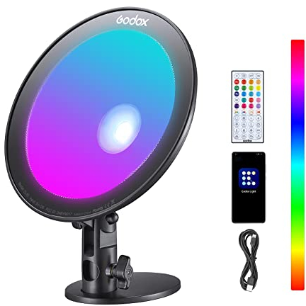 Godox CL10 Luce ambientale RGB da 10W, 39 effetti speciali, 36.000 colori selezionabili per Live Streaming, Webcasting, Makeup, Video, Live Studio