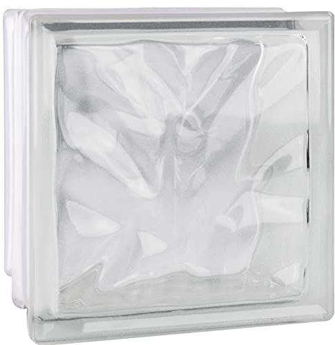 2 pièce Fuchs Design briques de verre nuage incolore 19x19x15 cm - EI60 (Résistance au EIeu)