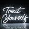 Wanxing Treat Yourself Neon Signs White Led Sign for Bedroom Wall Letter Neons Lights Wedding Signs Neon Room Decor for Birthday Present Party Home Decor Bar