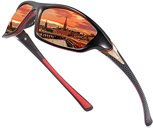 Perfectmiaoxuan Fahrradbrille Polarisierte Sonnenbrille Herren Damen, Vintage Elegant Brillengestell Klassisch, HD-Pilotobjektive,Golf Fahren Angeln Reisebrille Outdoor-Sportarten Mode Sonnenbrille