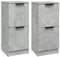 vidaXL 2X Sideboard Kommode Anrichte Schrank Beistellschrank Mehrzweckschrank Standschrank Flurschrank Betongrau 30x30x70cm Holzwerkstoff