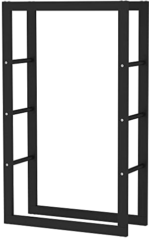SCHMIDT security tools Kaminholzregal 60x25x100cm Stahl Schwarz Brennholzregal Holzstapelhilfe Holzunterstand Holz-Regal