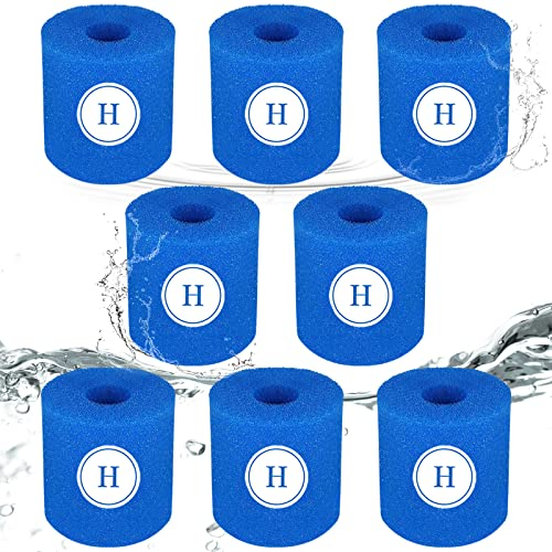KGIHPC Lot de 8 éponges filtrantes de type A - En mousse filtrante - Pour piscine - Lavable, réutilisable