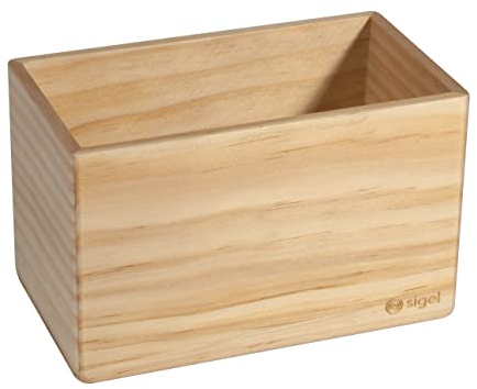 SIGEL BA401 Boîte de rangement en pin massif avec aimants intégrés Beige 13 x 8 cm