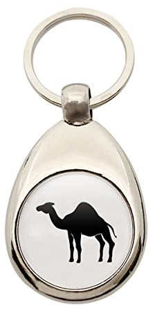 huuraa Schlüsselanhänger Dromedar Kamel Silhouette Schlüsselring Anhänger Metall mit Motiv für alle Tierfreunde Geschenk Idee für Freunde und Familie