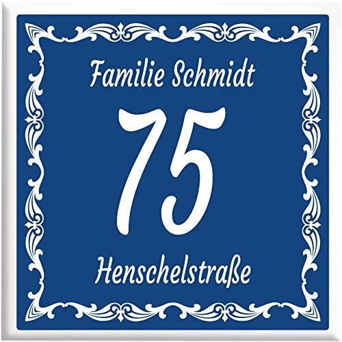 Personalisierte Hausnummer – Nummer auf Fliese – Keramikfliese Name Kennzeichen H2