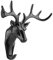 Ejoyous Wandhaken, Tierhaken Wandhalter Tiere Hirsch Kopf Haken Aufhänger Rack Halter Kleiderbügel Kleiderständer Kleiderhaken Handtuchhaken Wand Tür Ordnen Kein Bohren (Schwarz)