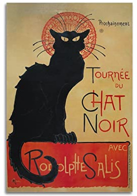 JAHER Theophile Steinlen Paintings – (Tournée Du Chat Noir De Rodolphe Salis) Poster Leinwand Kunst und Wandkunst Bild Druck Moderne Familie Schlafzimmer Dekorationen 30 x 45 cm