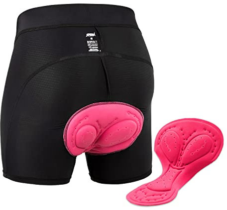 JEPOZRA Sports Damen Fahrrad Unterwäsche Gepolstert Sitzpolster Atmungsaktiv Fahrradunterhose Kurz Radlerhose funktionsunterwäsche (XL, Schwarz-Long)