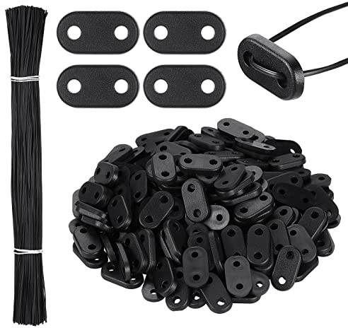 Photect 200 Sets Kit de Fixation de Clôture Brise-Vue de Confidentialité en PVC Résistant aux Intempéries 200 Clips de Montage 200 Attaches de Câble de Fil de Plaque de Montage pour Jardin Balcon