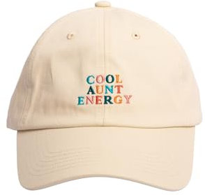 Hanna Roberts Cool Aunt Energy Mütze mit mehrfarbigen gestickten Buchstaben, Beige