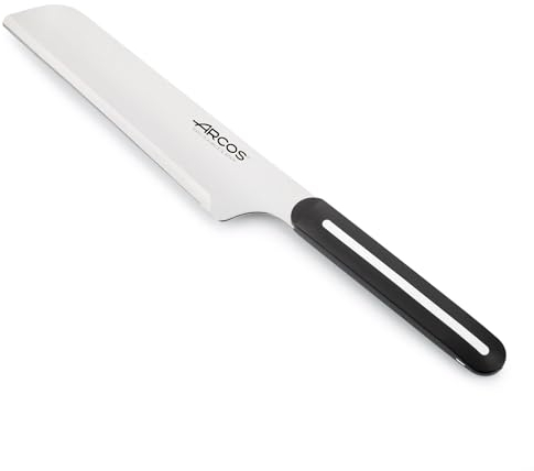 Arcos Serie LINEA - Cuchillo de Chef | Filo Microdentado | Hoja 180 mm | Mango Ergonómico | Diseño Moderno y Rendimiento Excepcional | Empaquetado Cartón Reciclado | Mango Color Negro