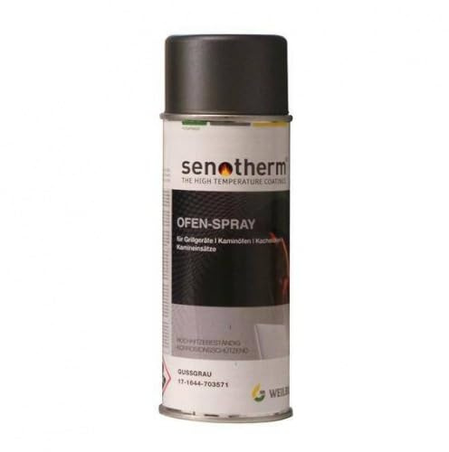 Weilburger Senotherm Ofenspray Ofenlack Rauchrohr hitzebeständig 400 ml Farbe Spray Fabe hellgrau