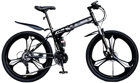 CASEGO Mountain Cross-Country-Fahrrad mit Variabler Geschwindigkeit Faltbares Dreimesser-Einrad-Doppelscheibenbremse Rahmen aus Kohlenstoffstahl Rahmen für Erwachsene Unisex (D 26inch)