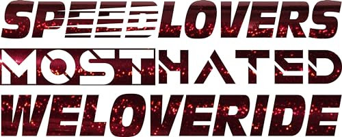 Autoaufkleber Set SPEEDLOVERS MOSTHATED WELOVERIDE Tuning Sticker Heckscheibe KFZ Aufkleber (Glitzer Rot)