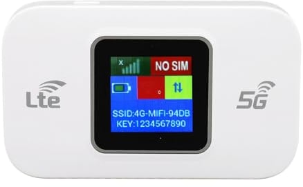 Wi-Fi Móvil 4G LTE, Punto de Acceso WiFi Portátil Rápido de 300 Mbps con Conexión de Ranura SIM con hasta 10 Dispositivos, Cifrado WiFi WPA2, para Asiáticos