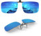 TEMSO Clip On Sunglasses Over Prescription Glasses For Mens Womens,Flip Up Polarized Fit Over Myopia Glasses On Holiday Beach,Outdoor,Filter UVA UVB,HD Vision|True Color|Blue Mirror|60 * 41mm