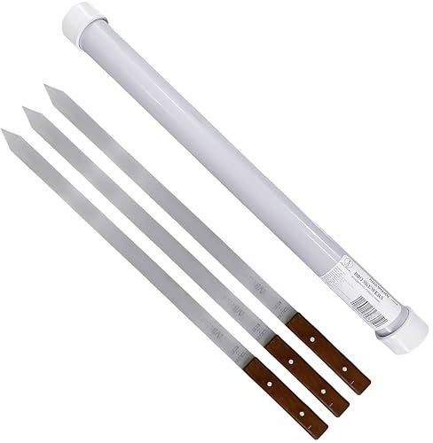 Stainless Steel BBQ Grill Skewers, Grilling Accessories, Skewers For Grilling - Perfect For Grilling Meat, Fish, Pork, Chicken Breast, Kabobs, Vegetables, 24” Long, 1” Wide, 2mm Thick Steel - 3 Pc