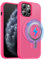 MOBESV Cover Magnetica per iPhone 11 Pro 5,8 Pollici, Custodia compatibile con MagSafe, Cover Traslucida Opaca Posteriore Sottile Antiurto, Rosa acceso