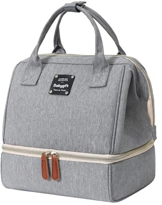 Insulated Milk Storage Bag Breast Pump Maternity Cooler Baby Bottle Food Storage Insulated Bag Maternity Nappy Bag (Grey, One Size)
