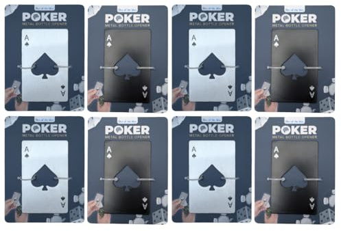Stainless Steel Bottle Openers, Ace of Spades Design, Credit Card Size, 8.5 x 5.4 x 0.2 cm (8)