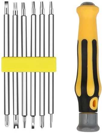 Juego de destornilladores portátiles - Juegos de destornilladores magnéticos 6 en 1 | Juego de destornilladores de caja con mango de agarre acolchado Tipo Y Cruz Recta En forma de ciruela