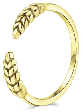 Beydodo Hochzeit Ringe Gold 585, Eheringe Damen Blätter Offen Verlobungsringe Fraun Ringe Nickelfrei Große 50 (15.9)