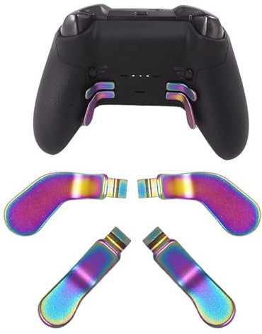 4 Pack Elite Controller Paddles pour Xbox Elite 2 Controller Paddles,Acier Inoxydable Elite Core Controller Paddle pour Xbox One Elite Controller Series 2,Elite Series 2 Core Controller (Arc-en-ciel)