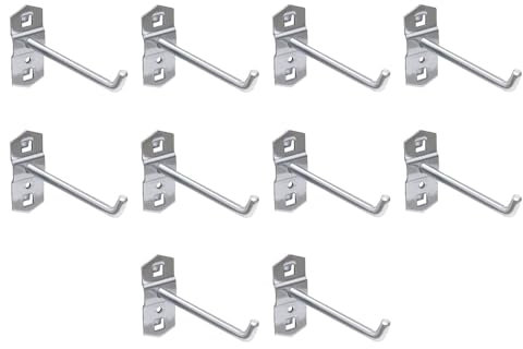 Paquete de 10 ganchos de estante de supermercado, gancho cuadrado resistente para estante de exhibición de metal, para supermercado, garaje, minorista (100 mm)