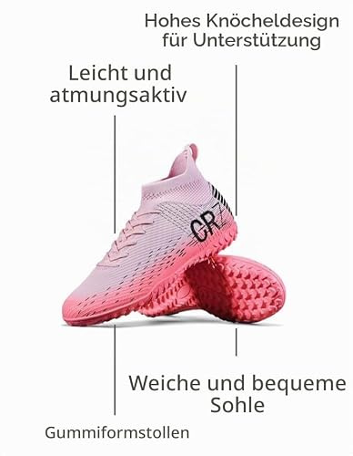 Fußballschuhe für Herren und Damen, Hallenfußballschuhe, Jugend AG TF Training, Fußballschuhe, Unisex, 111 Tf Pink, 7.5 Women/6 Men
