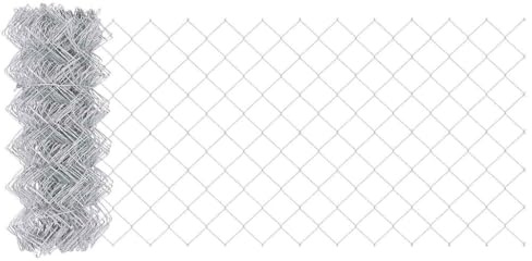 vidaXL Chain Link Fence 25 x 0.6 m Galvanised Steel Silver