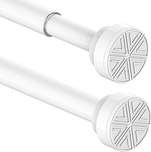1 barra de cortina sin agujeros, extensible, sin agujeros, sin óxido, barra de cortina de ducha para armario, baño, ventana, puertas, blanco, 50-70 cm