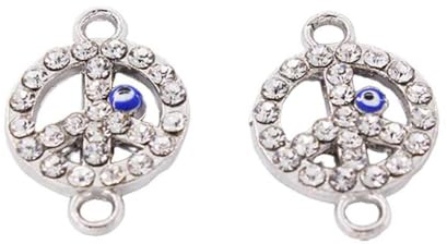 Zanthicia 10 Stück Auge Anhänger Charm Runde Mode Loch Stecker Öl Schmuck Zubehör Handwerk Ohrring Armbänder Zubehör, Weiß K